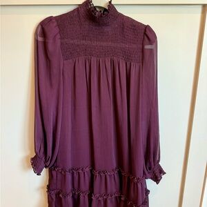 Elegant Purple Long Sleeve Dress